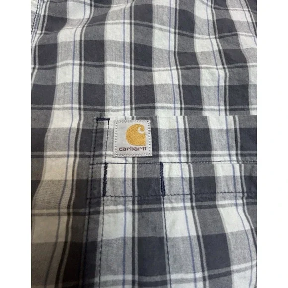 Carhartt Relaxed Fit Short Sleeve Button Down Plaid Shirt Men's Size 2XL - Picture 5 of 16